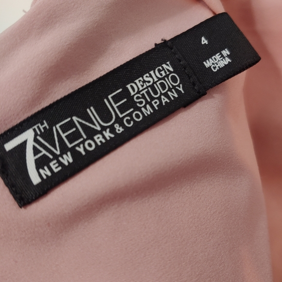 7TH Avenue Design Studio NY & CO Women's Blush Pink High Low Frill Skirt Size 4 - Picture 4 of 7